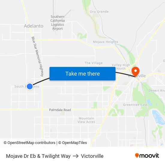 Mojave Dr Eb & Twilight Way to Victorville map