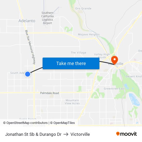 Jonathan St Sb & Durango Dr to Victorville map