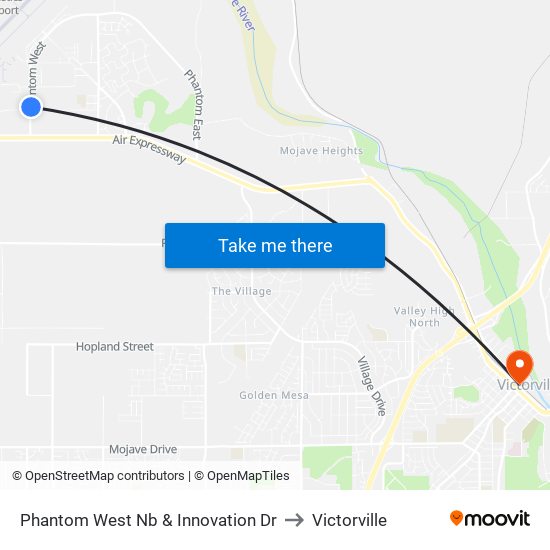 Phantom West Nb & Innovation Dr to Victorville map