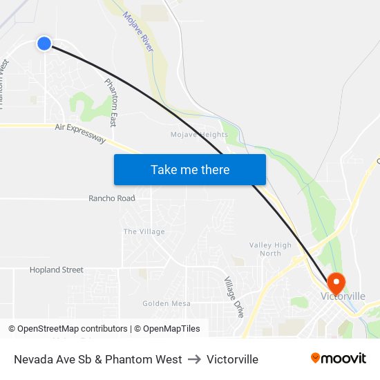 Nevada Ave Sb & Phantom West to Victorville map