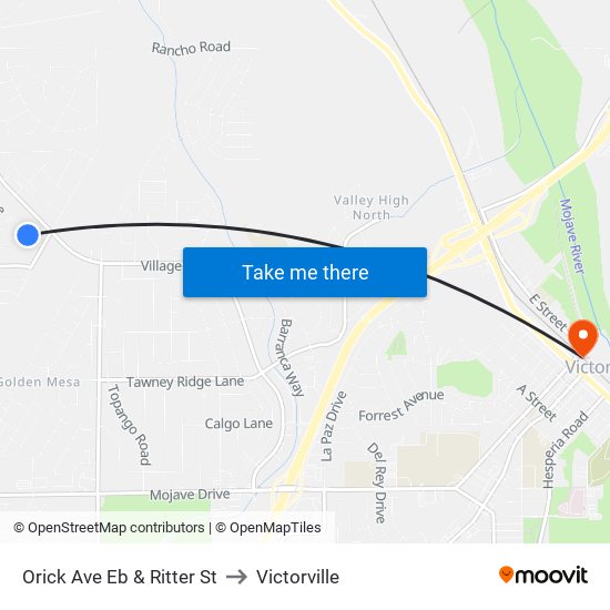 Orick Ave Eb & Ritter St to Victorville map