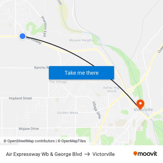 Air Expressway Wb & George Blvd to Victorville map