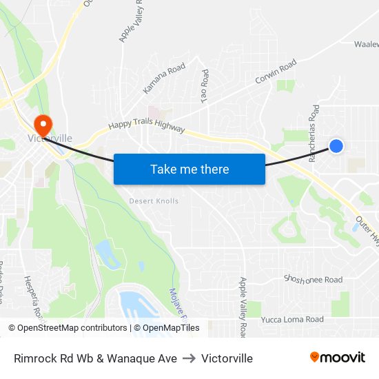 Rimrock Rd Wb & Wanaque Ave to Victorville map