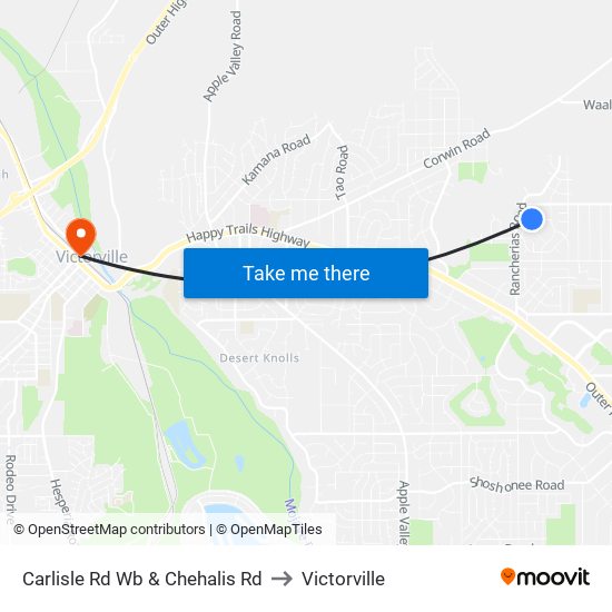 Carlisle Rd Wb & Chehalis Rd to Victorville map