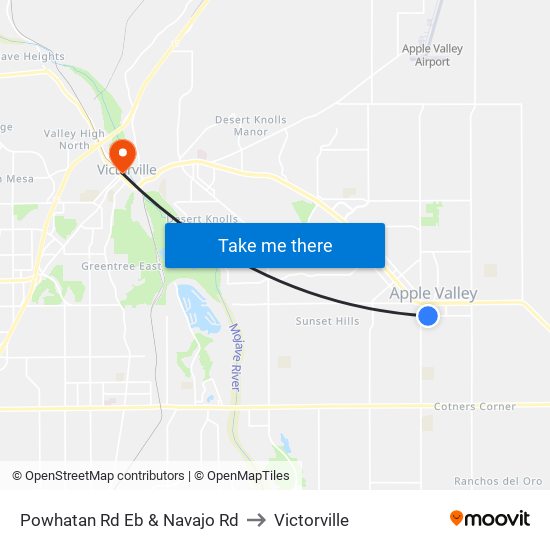 Powhatan Rd Eb & Navajo Rd to Victorville map