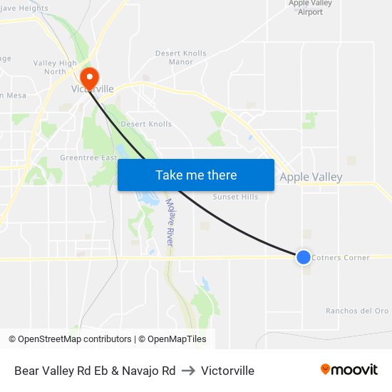 Bear Valley Rd Eb & Navajo Rd to Victorville map