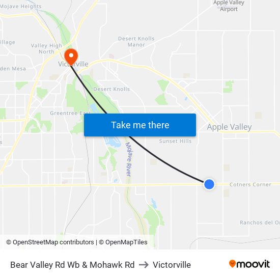 Bear Valley Rd Wb & Mohawk Rd to Victorville map