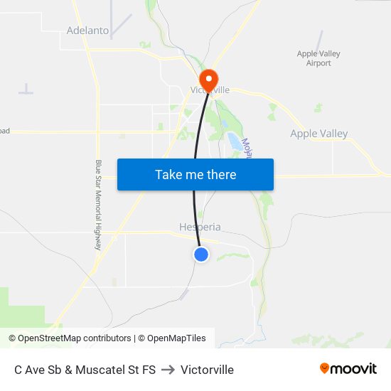 C Ave Sb & Muscatel St FS to Victorville map