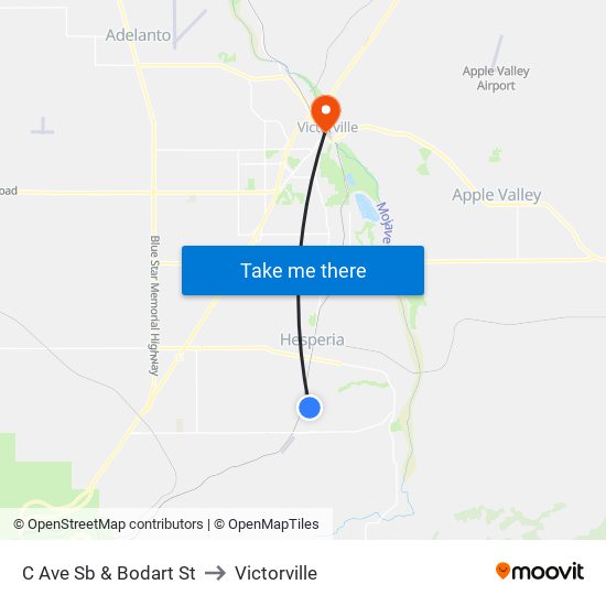 C Ave Sb & Bodart St to Victorville map