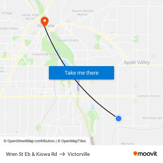 Wren St Eb & Kiowa Rd to Victorville map