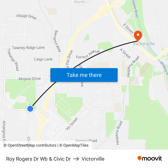 Roy Rogers Dr Wb & Civic Dr to Victorville map