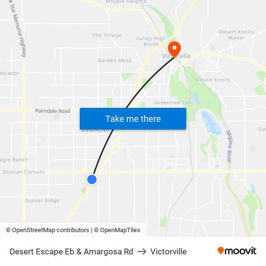 Desert Escape Eb & Amargosa Rd to Victorville map