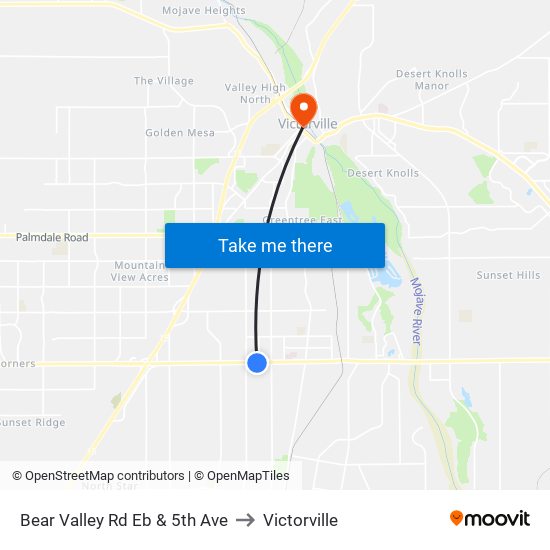 Bear Valley Rd Eb & 5th Ave to Victorville map