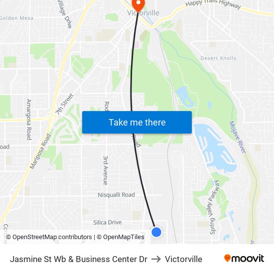 Jasmine St Wb & Business Center Dr to Victorville map