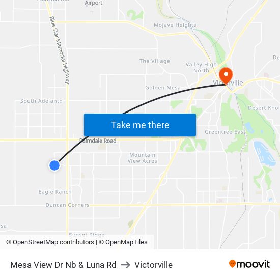 Mesa View Dr Nb & Luna Rd to Victorville map
