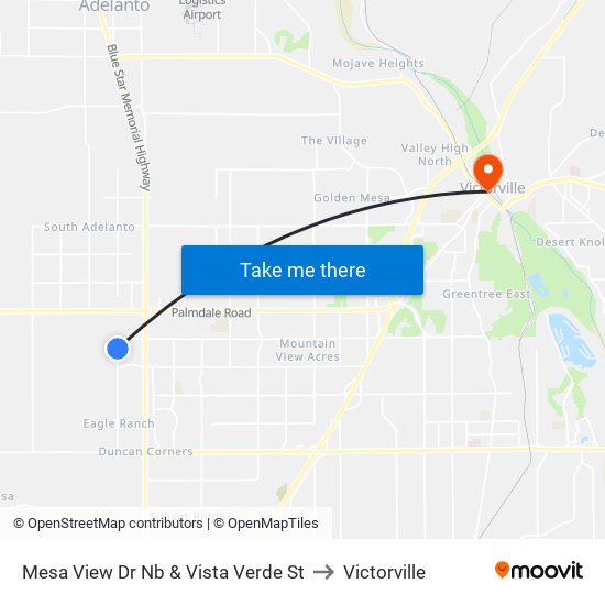 Mesa View Dr Nb & Vista Verde St to Victorville map