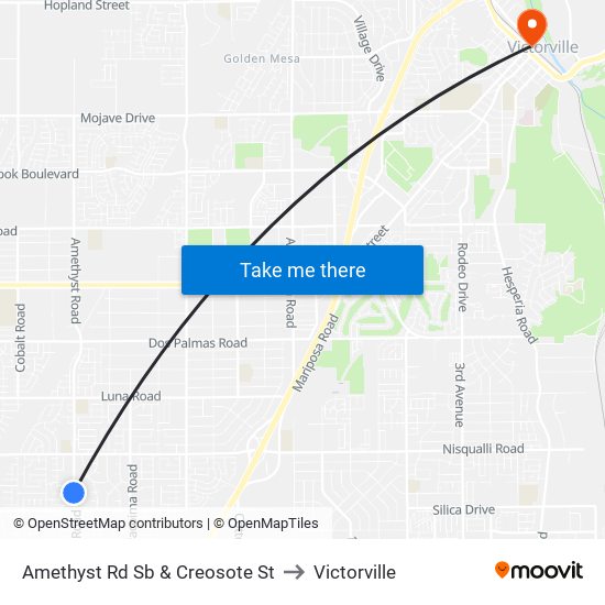 Amethyst Rd Sb & Creosote St to Victorville map