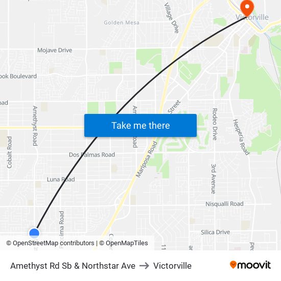 Amethyst Rd Sb & Northstar Ave to Victorville map