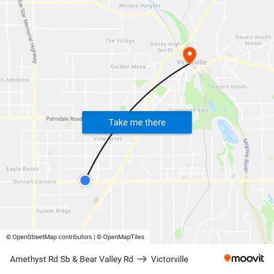 Amethyst Rd Sb & Bear Valley Rd to Victorville map