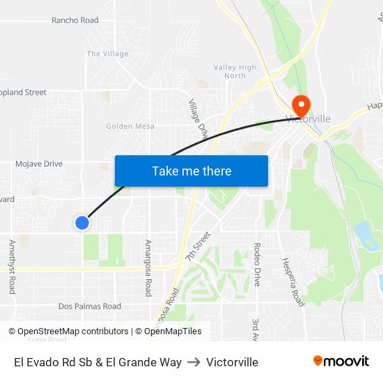 El Evado Rd Sb & El Grande Way to Victorville map