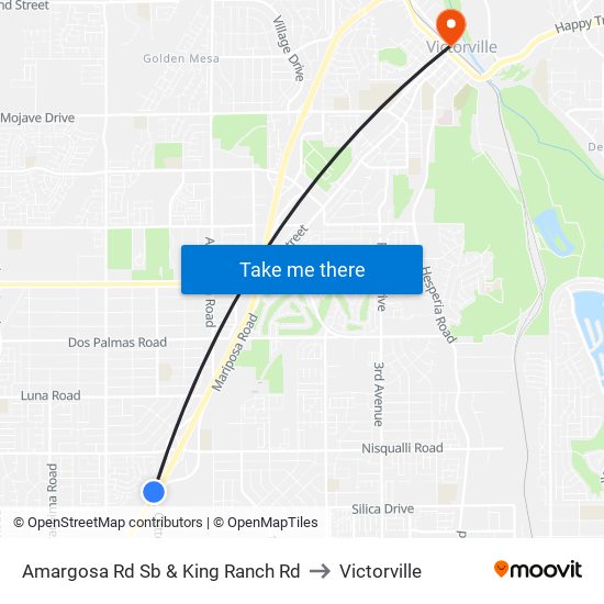 Amargosa Rd Sb & King Ranch Rd to Victorville map