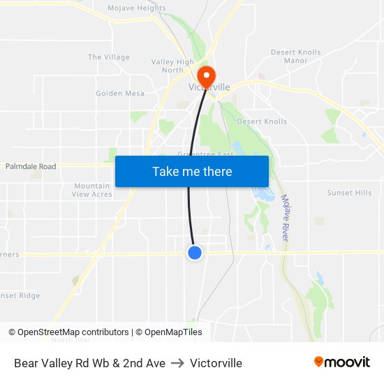 Bear Valley Rd Wb & 2nd Ave to Victorville map