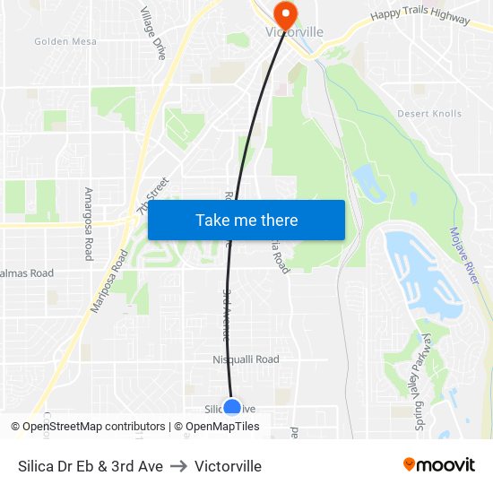 Silica Dr Eb & 3rd Ave to Victorville map