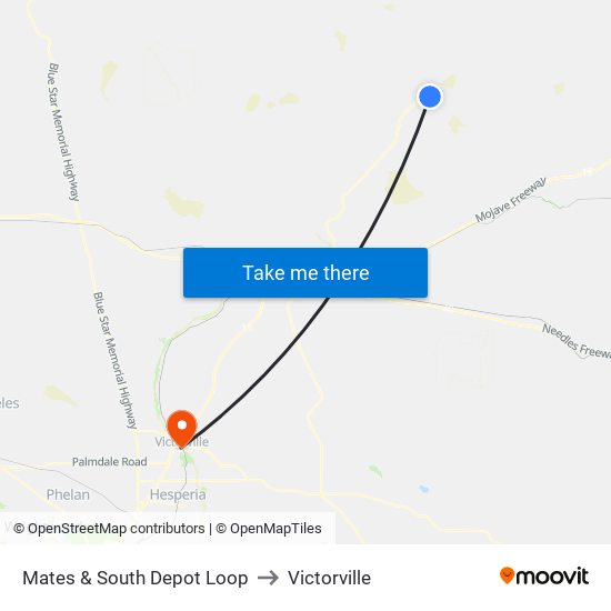 Mates & South Depot Loop to Victorville map