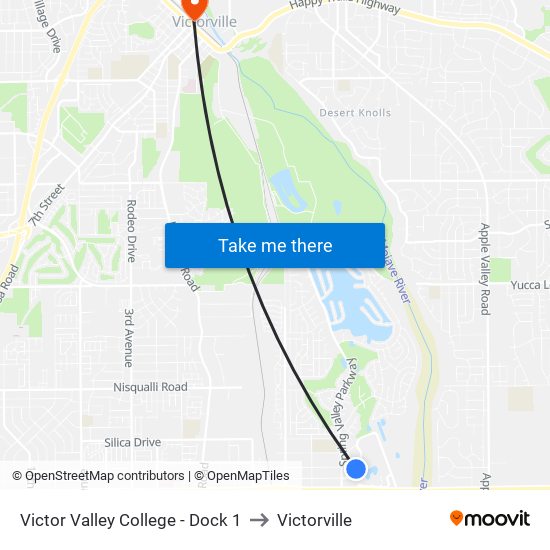 Victor Valley College - Dock 1 to Victorville map