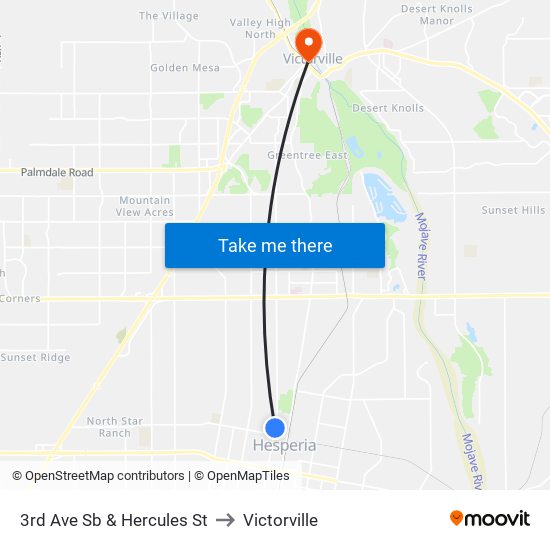 3rd Ave Sb & Hercules St to Victorville map