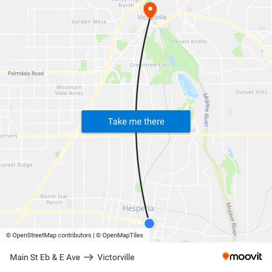 Main St Eb & E Ave to Victorville map