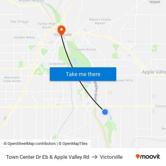 Town Center Dr Eb & Apple Valley Rd to Victorville map