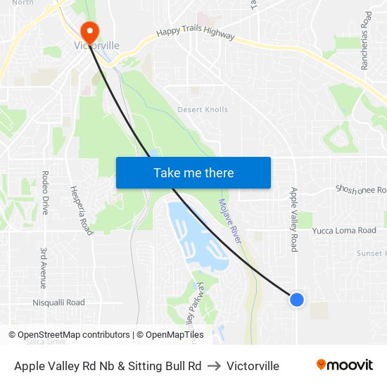 Apple Valley Rd Nb & Sitting Bull Rd to Victorville map