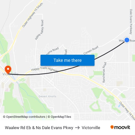 Waalew Rd Eb & Ns Dale Evans Pkwy to Victorville map