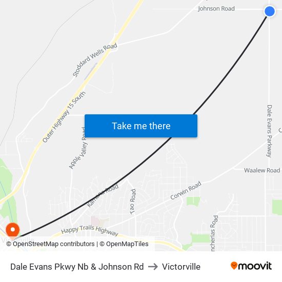 Dale Evans Pkwy Nb & Johnson Rd to Victorville map