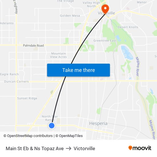 Main St  Eb & Ns Topaz Ave to Victorville map