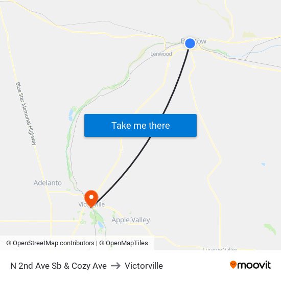 N 2nd Ave Sb & Cozy Ave to Victorville map