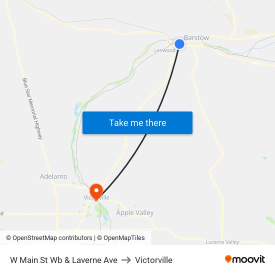 W Main St Wb & Laverne Ave to Victorville map