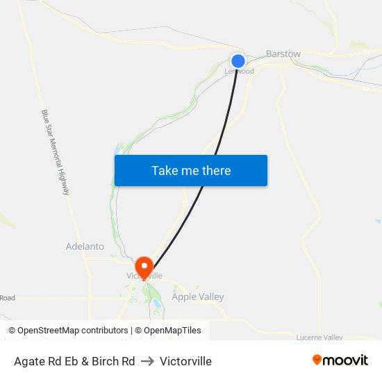 Agate Rd Eb & Birch Rd to Victorville map