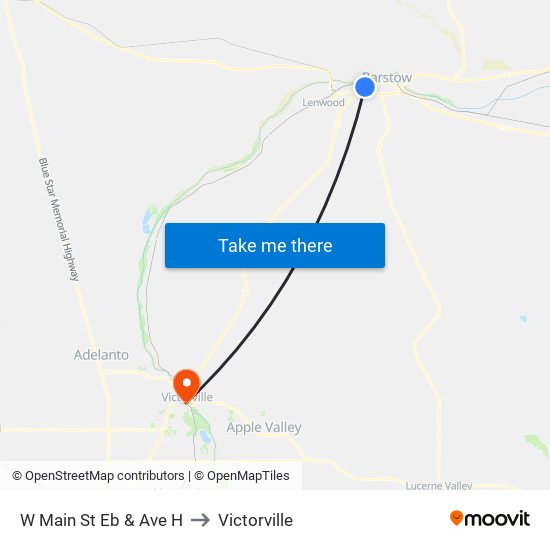 W Main St Eb & Ave H to Victorville map