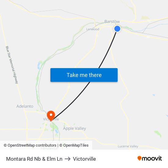 Montara Rd Nb & Elm Ln to Victorville map