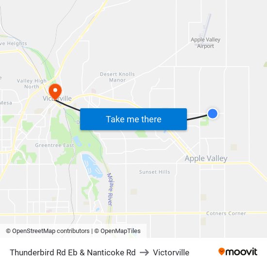 Thunderbird Rd Eb & Nanticoke Rd to Victorville map