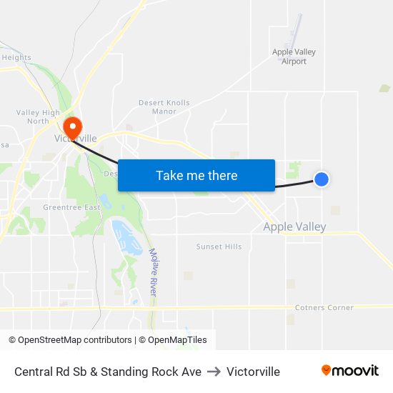 Central Rd Sb & Standing Rock Ave to Victorville map