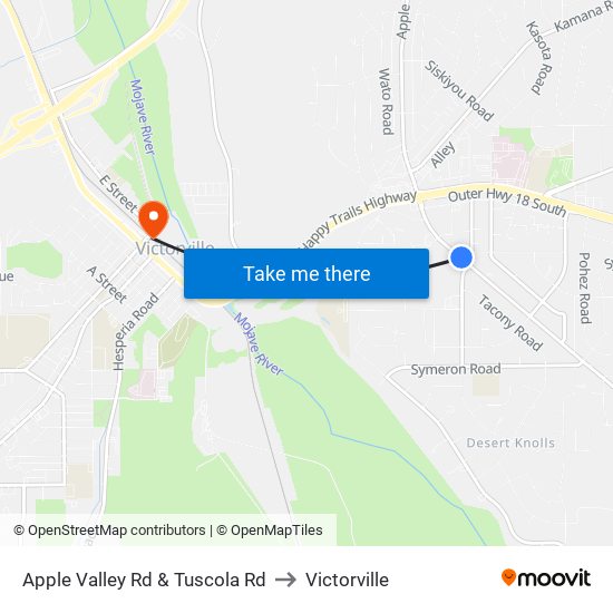 Apple Valley Rd & Tuscola Rd to Victorville map