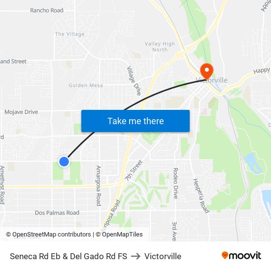 Seneca Rd Eb & Del Gado Rd FS to Victorville map