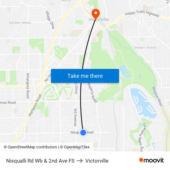 Nisqualli Rd Wb & 2nd Ave FS to Victorville map