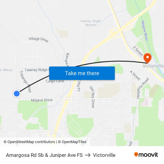 Amargosa Rd Sb & Juniper Ave FS to Victorville map