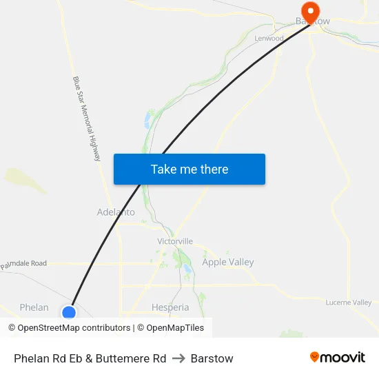 Phelan Rd Eb & Buttemere Rd to Barstow map