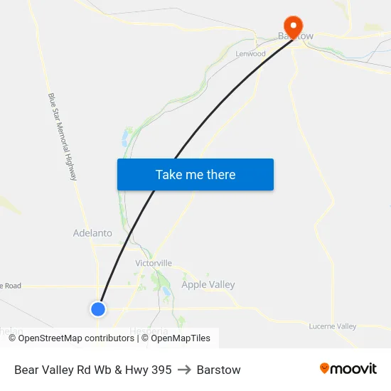 Bear Valley Rd Wb & Hwy 395 to Barstow map