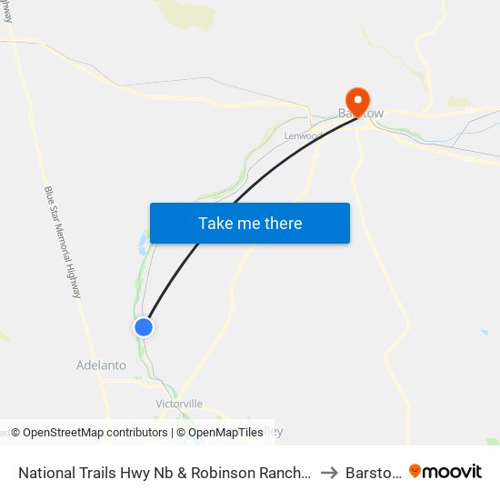 National Trails Hwy Nb & Robinson Ranch Rd to Barstow map